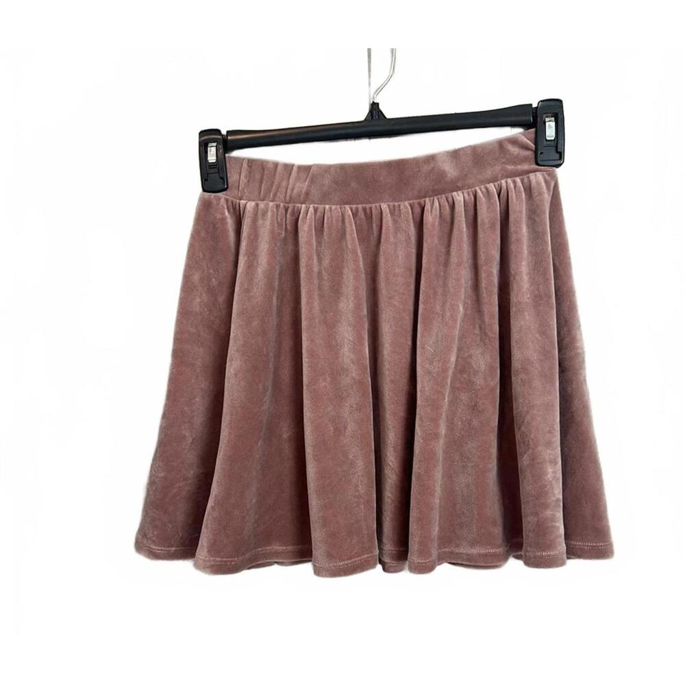 Hippie Rose Women's Size Medium Blush Velvet Mini Skirt